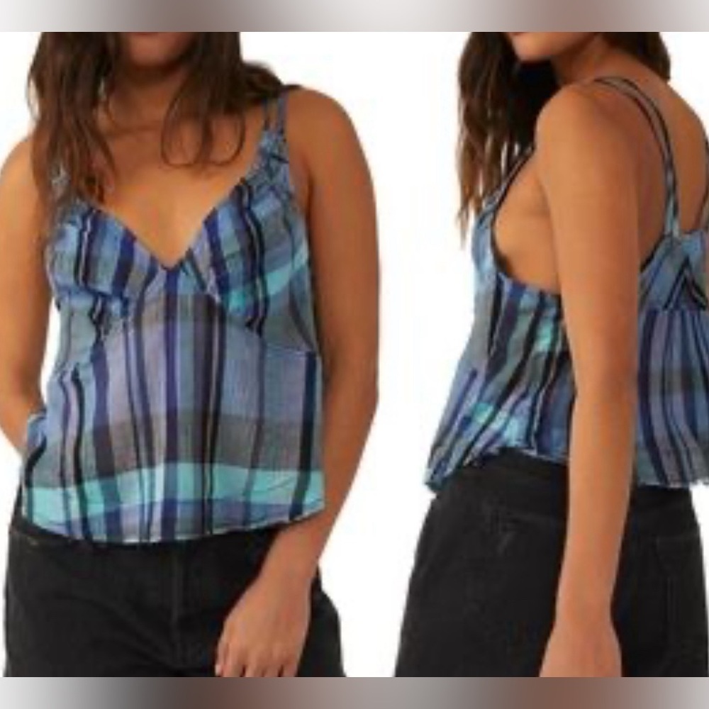NWT Free People We the Free plaid crop tank